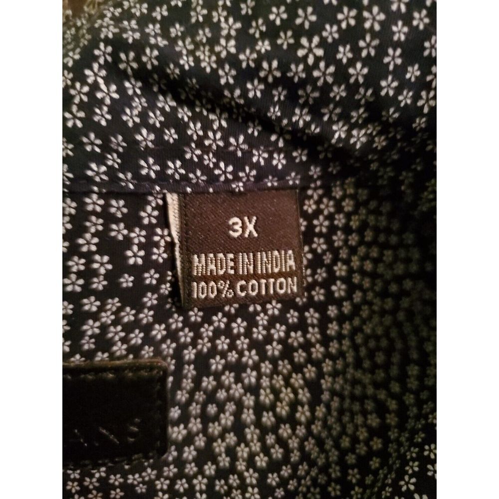 Steve's Jeans Mens Black Collared Short Sleeve Floral Button Up Shirt Size 3X - Picture 7 of 7